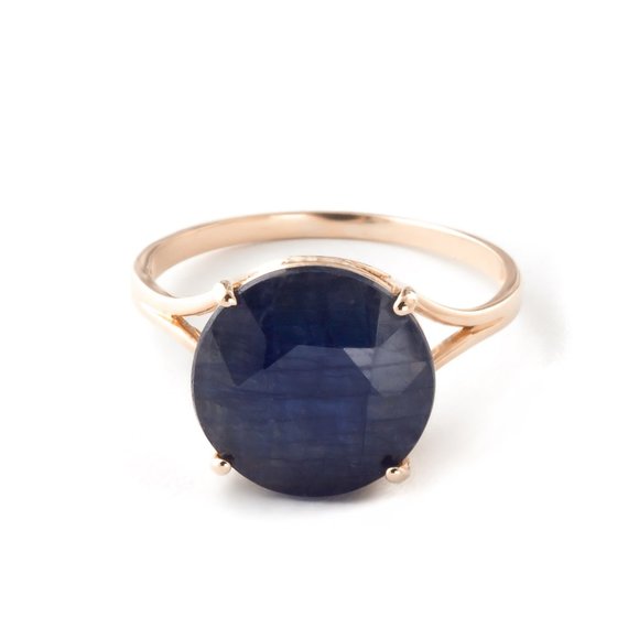 14K GOLD RING WITH 12.0 MM ROUND SAPPHIRE - Picture 5 of 9